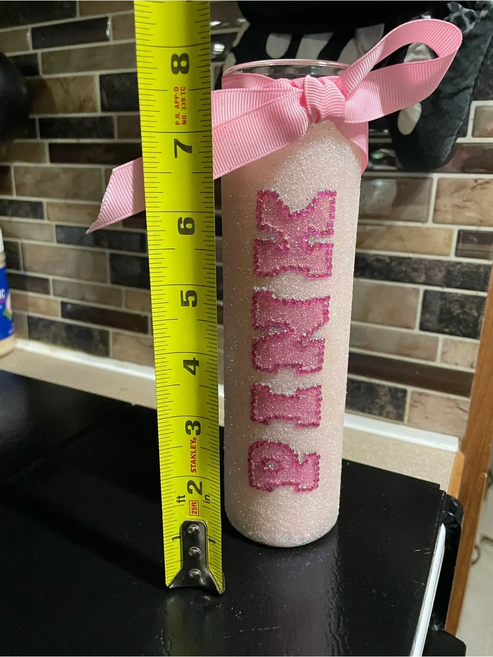Handmade PINK-Inspired Glitter Candle – Never Used